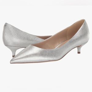 Sam Edelman Franci Silver Kitten Heel Formal Chic Pumps Sz 9